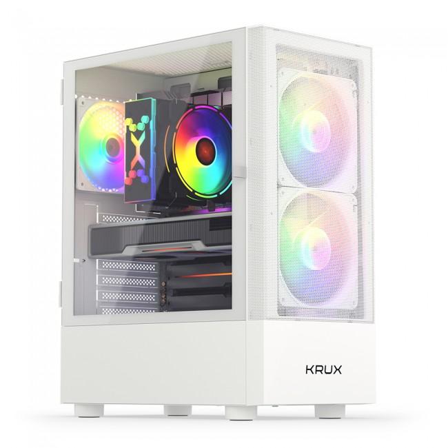 Krux Vako RGB White (szkło hartowane) (2xUSB 2.0, 1xUSB 3.2 Gen1) (2x2.5, 1x3.5, 1x3.5/2.5) [KRXD005]