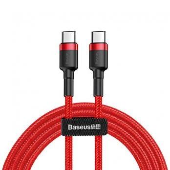 Baseus kabel szybkiego ładowania i transmisji (Fast Charge) (60W) USB-C (M) / USB-C (M) (1.0 m) (czarno-czerwony) [CATKLF-G09]