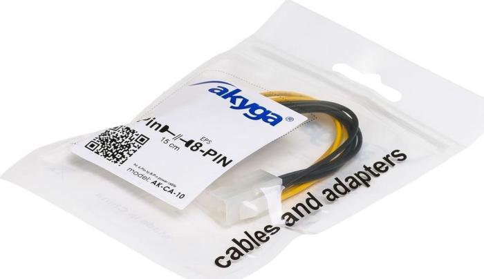 Akyga adapter zasilania Molex 4-pin ATX / EPS 8-pin [AK-CA-10]