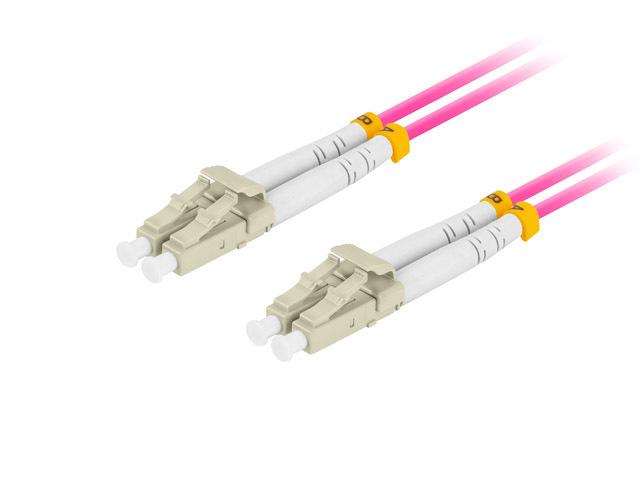 Lanberg patchcord światłowód MM LC/UPC-LC/UPC DUPLEX 3mm OM4 50/125 LSZH fioletowy (5m) [FO-LULU-MD41-0050-VT]