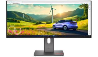 (34) Lenovo ThinkVision P34WD-40 (VA LED 3800R, 3440x1440, 350, 4ms, 120Hz) (1xHDMI 2.1, 1xDP 1.4, 3xUSB-C) czarny [64ADZAT1EU]