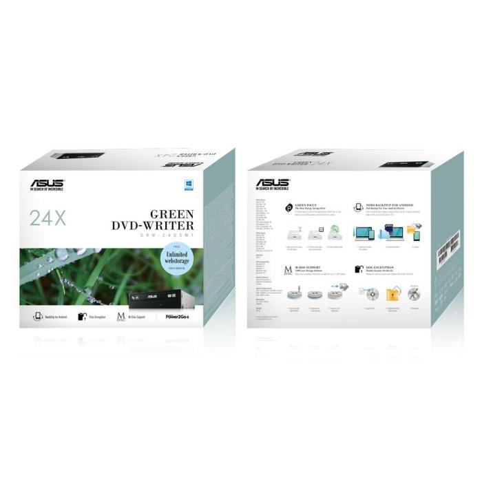 Asus DVD+/-RW DRW-24D5MT/BLK/G/AS SATA BOX (czarny)