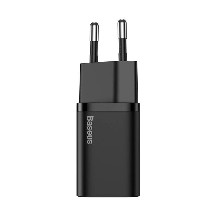 Baseus Quick Charge uniwersalna ładowarka (zasilacz) sieciowa 230V / 1xUSB-C (max. 5V 3A 20W) (czarny) [CCSUP-B01]