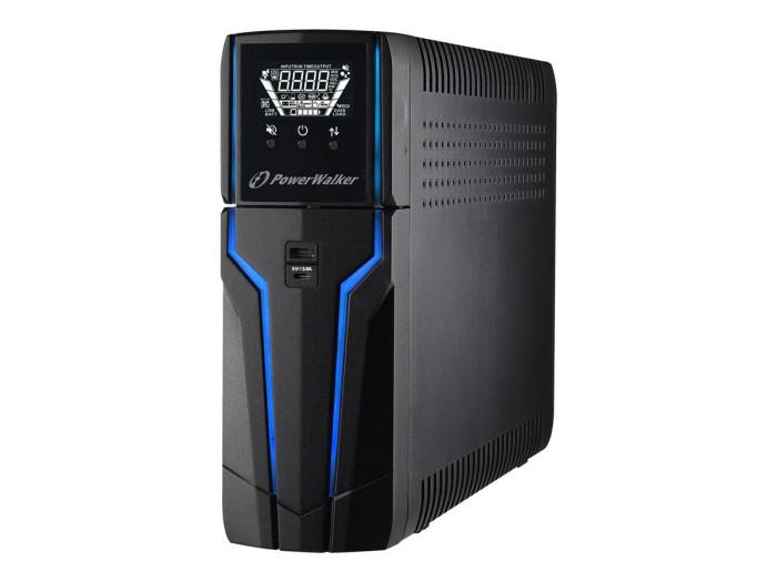 UPS DLA GRACZY POWERWALKER LINE-INTERACTIVE 1000VA 4X 230V PL, USB, LCD, 2X ŁADOWARKA, RGB [VI 1000 GXB FR]