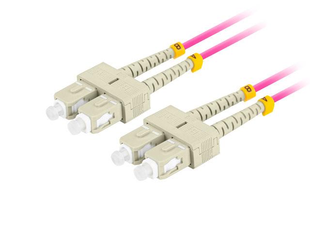 Lanberg patchcord światłowód MM SC/UPC-SC/UPC DUPLEX 3mm OM4 50/125 LSZH fioletowy (1m) [FO-SUSU-MD41-0010-VT]