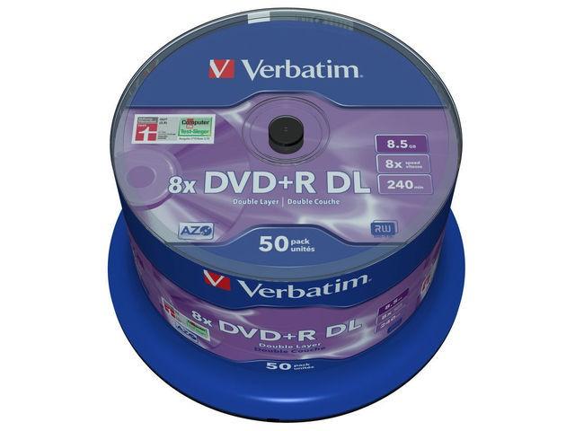 DVD+R Verbatim Dual Layer 8.5GB x8 Cake*50 [43758]
