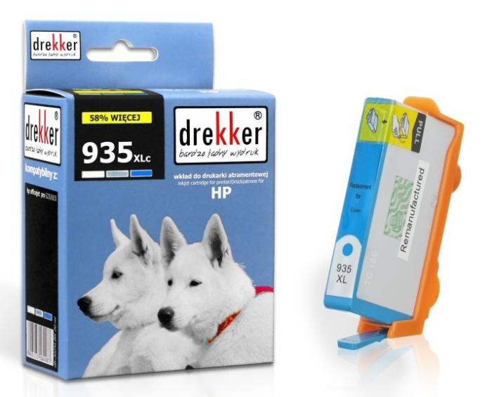 DH-935XLC (934XL) - cyan, wkład z atramentem Drekker, 15 ml, 1300 stron (zastępuje C2P24AE) (HP OfficeJet Pro 6230, 6830)