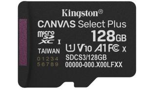 Secure Digital 128GB Kingston Micro SDXC CANVAS Select Plus Gen3 Class 10 A1 U1 UHS-I V10 (150MB/s) [SDCS3/128GBSP]