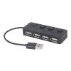 Gembird HUB (USB 2.0, 4-portowy z przełącznikami) [UHB-U2P4-05]