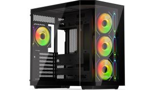 Krux Emperoo (szkło hartowane) (4x120 mm ARGB) (2xUSB 2.0, 1xUSB-C 3.2 Gen1) (3x2.5, 2x3.5) [KRXD010]