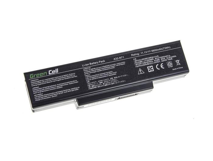 Green Cell bateria do Asus A32-K72 K72 K73 N71 N73, 10.8V/11.1V 6600mAh [AS07]