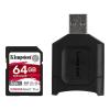Secure Digital 64GB Kingston React Plus SDXC + czytnik MLP (300/260MB/s) [MLPR2/64GB]