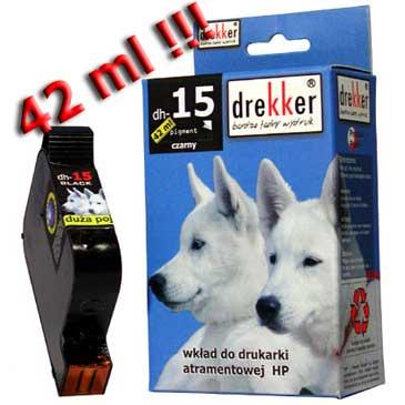 DH-15 (15) - czarny wkład z atramentem Drekker, 42 ml, 830 stron (zamiennik c6615de) (hp deskjet 3810, 3816, 3820, 3822, 810c, 812c, 816c, 825c, 825cvr, 840c, 841c, 842c, 843c, 845c)