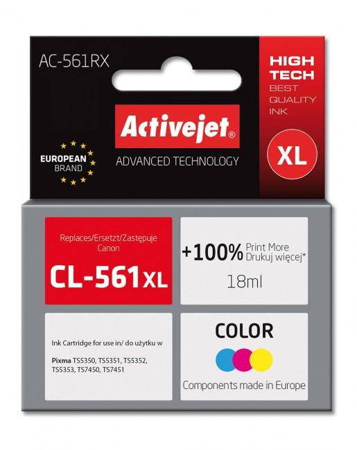 AC-561RX - kolorowy wkład z atramentem ActiveJet, 18 ml, 600 stron (zamiennik CL-561XL) (Canon PIXMA TS5350, TS5350a, TS5351, TS5351a, TS5352, TS5352a, TS5353, TS5353a, TS5355a, TS7450, TS7450a)