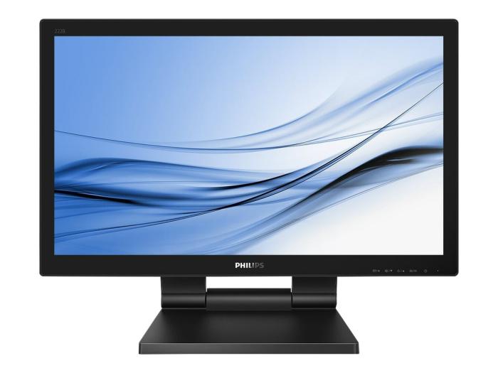 22’’ Philips 222B9T/00 (TN dotykowy, 1920x1080, 250, 170/160, 1ms, 60Hz) (VGA, DVI, HDMI, DP, 2USB 3.1) (VESA) głośniki, czarny