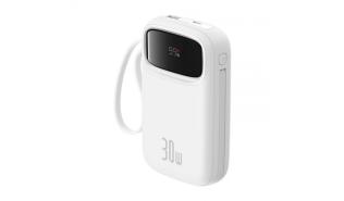 Power Bank Baseus Qpow 2 10000mAh 30W 2xUSB-C (biały) (Quick Charge 3.0, Power Delivery 3.0) [P10055008213-00]