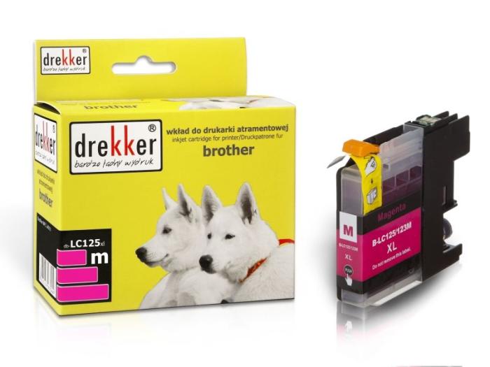 DB-LC125XLM - magenta, wkład z atramentem Drekker, 15ml, 1200 stron (zamiennik LC125XLM) (Brother MFC-J4510DW, J4410DW, J6920DW, J6520DW, DCP-J4110DW)