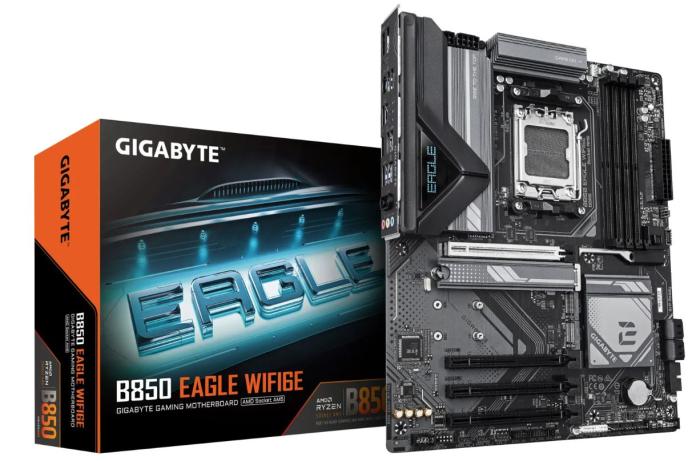 Gigabyte B850 EAGLE WIFI6E (AMD B850) [AM5, 4xDDR5 do 8200MHz, (HDMI 2.1, DP 1.4) (3xM.2, 1xPCIe 5.0 x16, 3xPCIe 3.0 x16 (x1), WiFi 6E, BT 5.3, ATX]