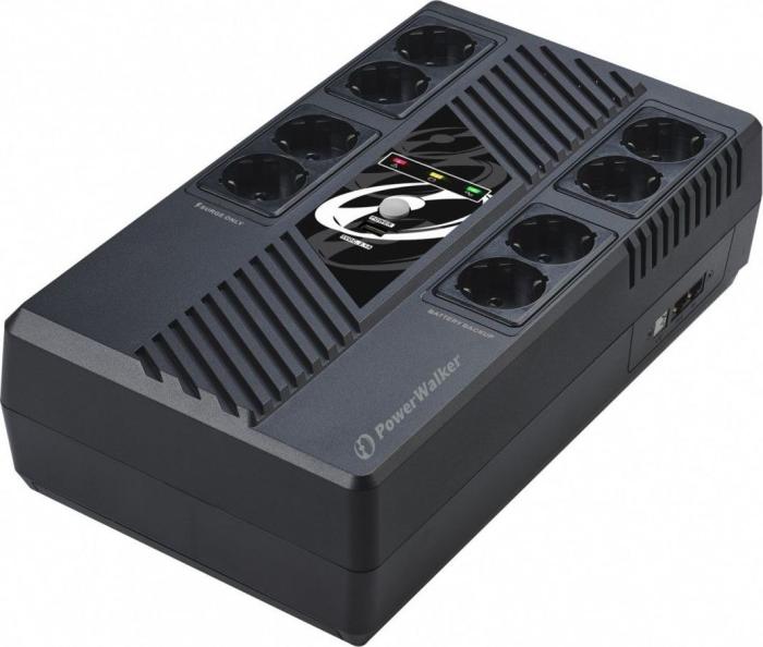 UPS POWERWALKER LINE-INTERACTIVE 1000VA MS 8X SCHUKO, RJ45 IN/OUT, USB HID, USB ŁADOWARKA [VI 1000 MS]