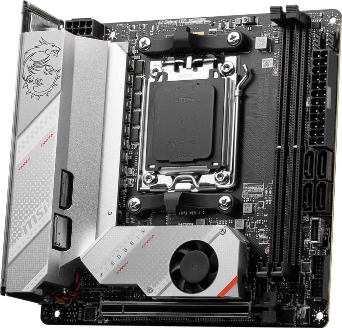 MSI MPG B650I EDGE WIFI (AMD B650) [AM5, 2xDDR5 do 7200MHz, (HDMI 2.1) (2xM.2, 1xPCIe 4.0 x16), WiFi 6E, BT 5.3, mini ITX]