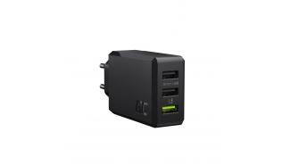Green Cell Quick Charge 3.0 Uniwersalna ładowarka (zasilacz) sieciowa 230V / 3xUSB (2x5V 2.4A, 1x12V 1.5A) [CHARGC03]