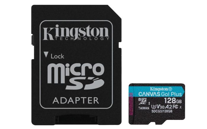 Secure Digital 256GB Kingston Micro SDXC CANVAS Go Plus A2 U3 V30 Class 10 + adapter (170/90MB/s) [SDCG3/256GB]