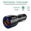 Tkey Ładowarka samochodowa QuickCharge 3.0 (QC 3.0) LED (12-32V) (12 1.8A, 9V 2A, 5V 6A) 18W 2xUSB [LZ-681]